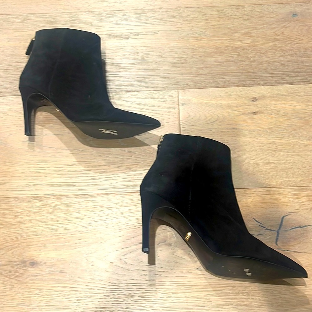 Topshop Black Suede Ankle Boots